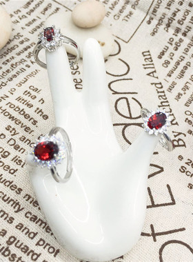 莫桑比克银镀18k包邮石榴石戒指