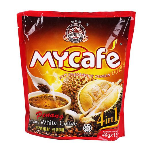 特价 马来西亚麦可菲槟城咖啡树my cafe榴莲白咖啡15小包600g - 图2