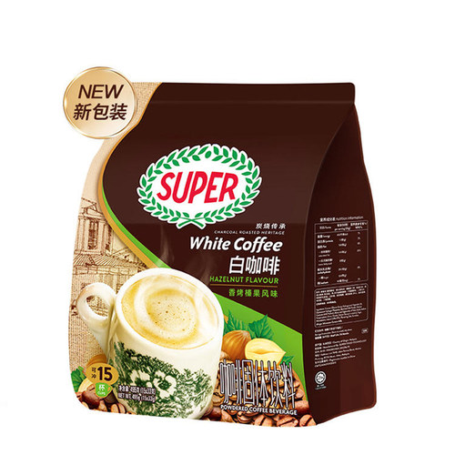 老包装超级牌炭烧原味榛果味黄糖多款白咖啡马来西亚怡保SUPER - 图1