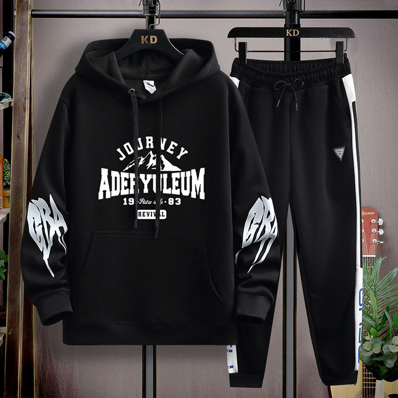 男士连帽卫衣套装秋季青少年学生潮流宽松运动两件套12到15岁大童,淘宝优惠券,粉丝福利购,淘宝优惠卷