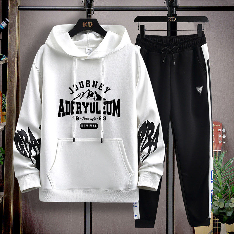 男士连帽卫衣套装秋季青少年学生潮流宽松运动两件套12到15岁大童,淘宝优惠券,粉丝福利购,淘宝优惠卷