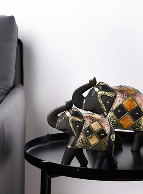 进口贝壳客厅摆件木新中式