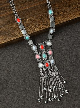 欧美民族风个性流苏项链女