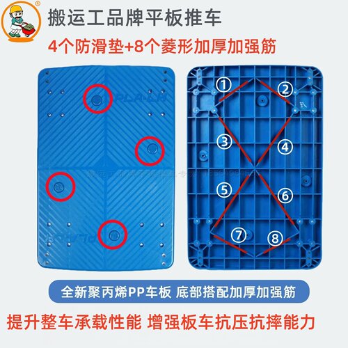 搬运工PLA-LH全静双层手推车平板车两层电商配货拉货仓库超市分拣 - 图2