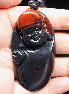 天然玉石挂牌 桂林鸡血玉石吊牌 高端上朗料玉化红33*61*13mm 69g