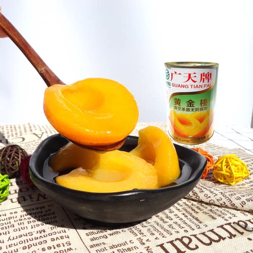 丹东特产广天糖水黄桃罐头开罐即食水果整箱礼盒包装果肉烘焙原料 - 图1