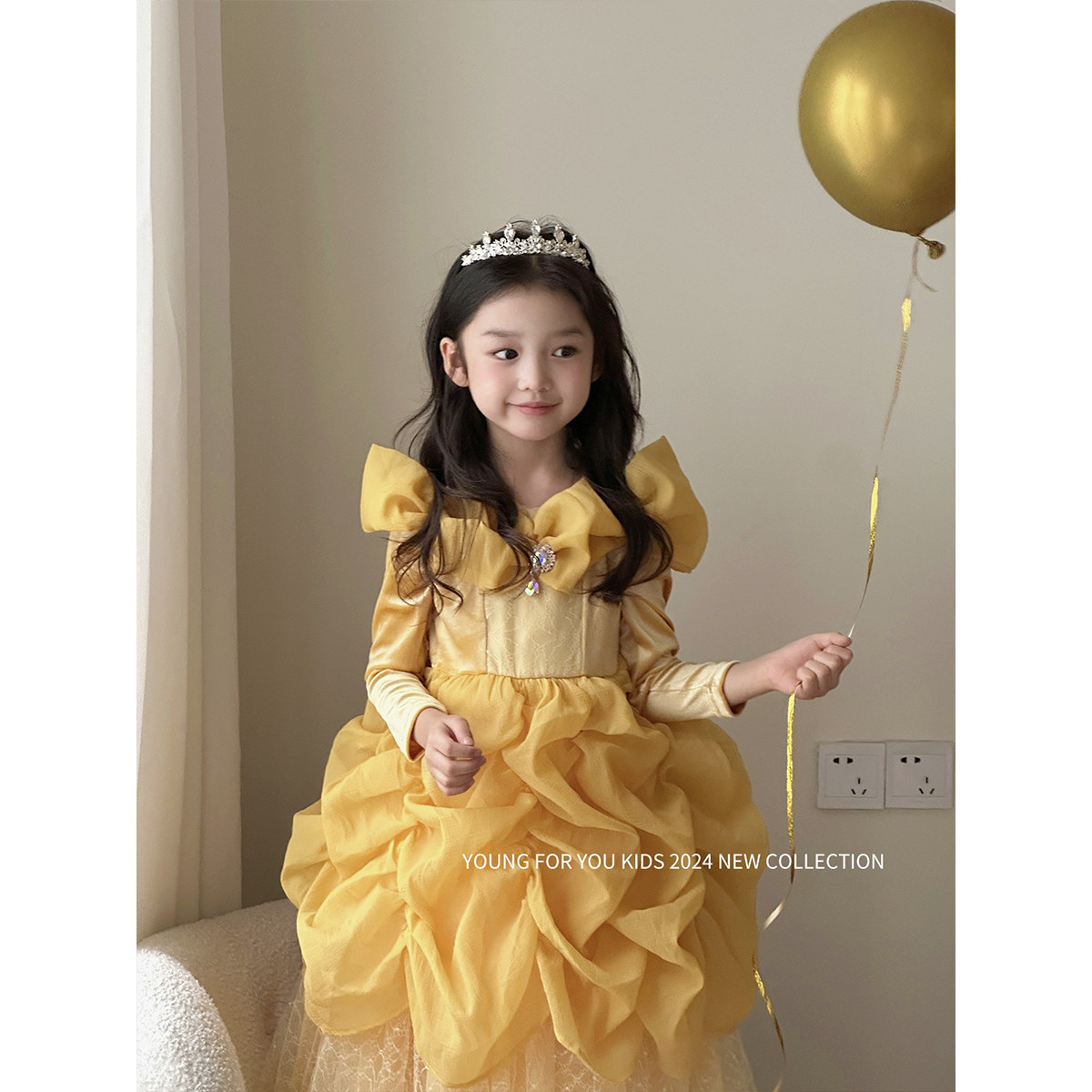 YFY女童秋冬贝儿公主连衣裙高级丝绒生日礼服重工宫廷风气质裙子,淘宝优惠券,粉丝福利购,淘宝优惠卷