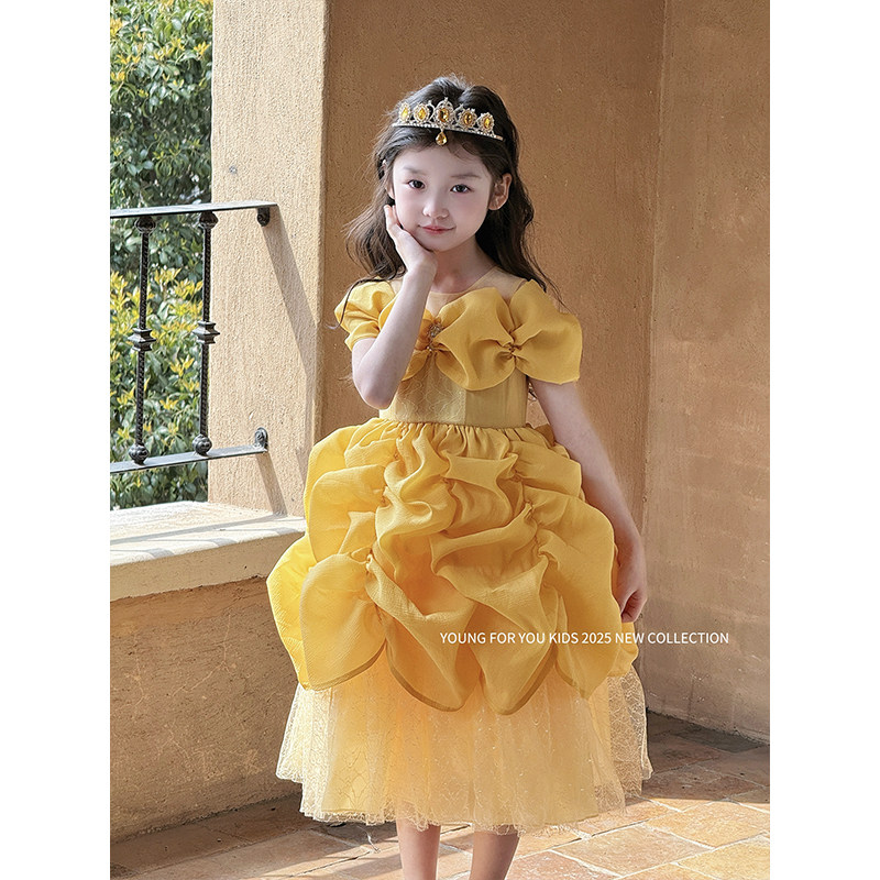 YFY女童秋冬贝儿公主连衣裙高级丝绒生日礼服重工宫廷风气质裙子,淘宝优惠券,粉丝福利购,淘宝优惠卷