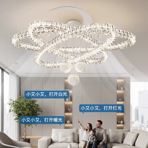 风扇灯客厅吊扇灯2026新款轻奢高级感现代简约全屋套餐灯具 - 图3