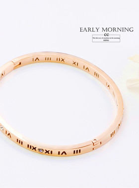 罗马数字镶钻经典大气风精致手镯