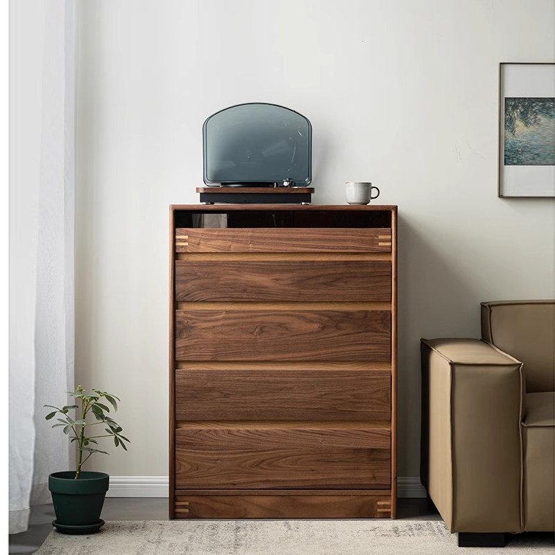 北美黑胡桃木五斗柜实木客厅卧室靠墙储物收纳柜床尾置物柜九斗柜,淘宝优惠券,粉丝福利购,淘宝优惠卷