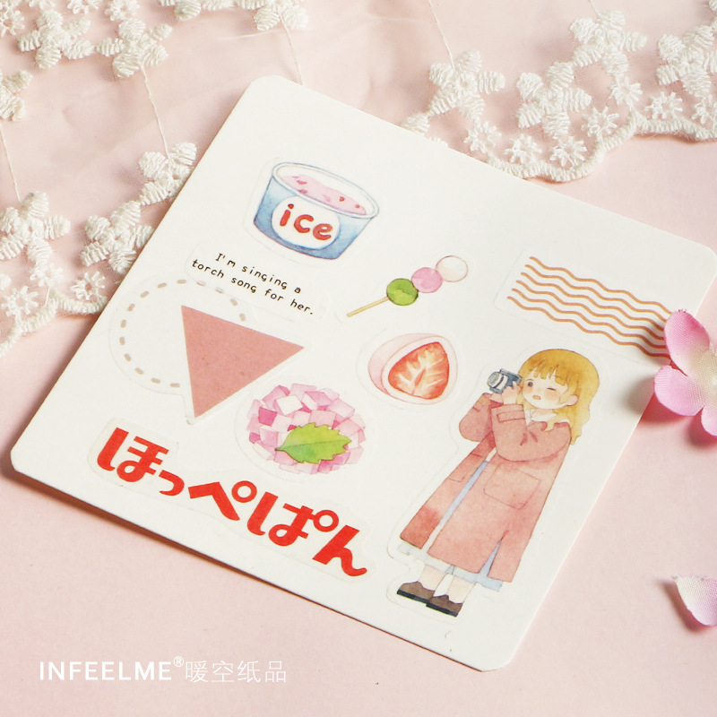 Infeel.me和纸贴纸包彩虹雨系列 小清新可爱少女手帐DIY装饰贴画 - 图2