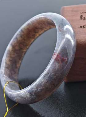 天然玛瑙玉髓稀有紫色水草红色水草中宽手镯气质浪漫礼物送女友