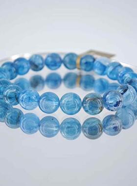 天然蓝晶石冰透手串蓝色单圈手链饰品气质显白节日礼物男女款