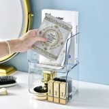 Косметическая вместительная и большая настольная коробка для хранения, прозрачный туалетный столик, акриловая маска для лица, популярно в интернете