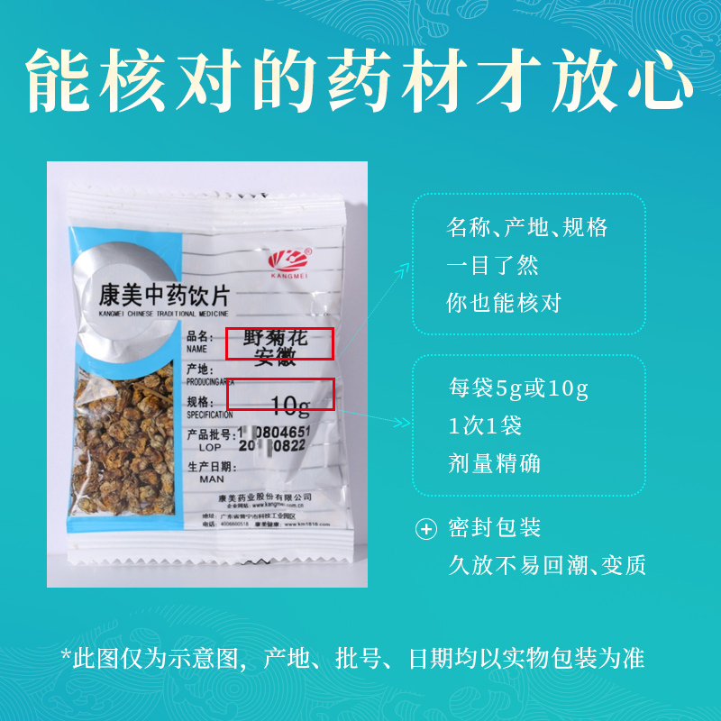 康美药业野菊花 10g多规格河南产中药饮片中药材店铺抓配官方店-图2