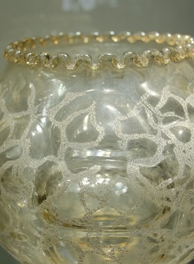 北欧  丹麦产 中古 Vintage 60年代 裂纹工艺 玻璃 香薰罩