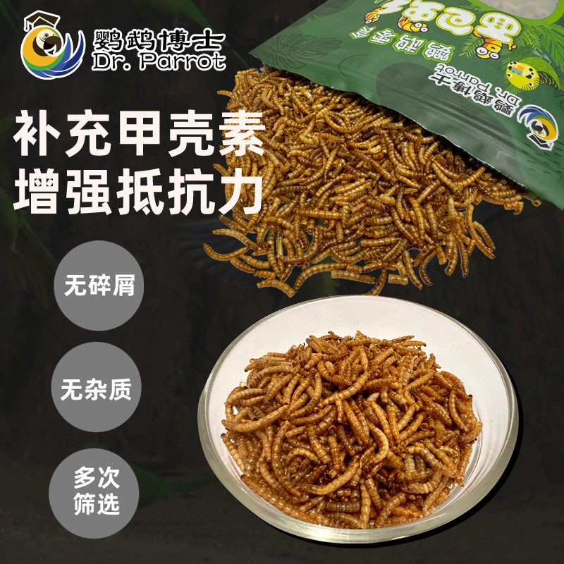 鹦鹉博士高蛋白面包虫干八哥鹩哥鹦鹉黄粉虫干鸟零食增肥营养饲料,淘宝优惠券,粉丝福利购,淘宝优惠卷