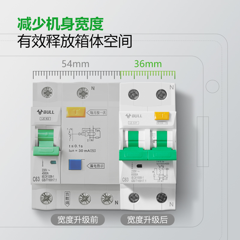 公牛插座旗舰断路器1P+N漏电保护器小型断路器空气开关电闸16-63A - 图1