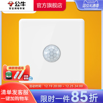 Bull Socket Flagship Switch Socket Human Sensing Switch Set Control End Automatic Control Panel Switch G28 White