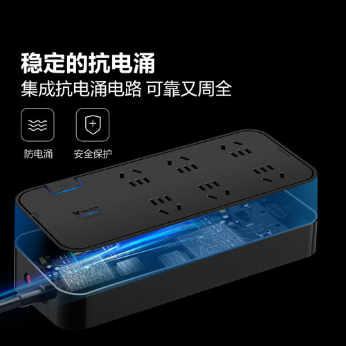 公牛插座抗电涌独立开关过载保护防雷插座USB多功能插排插线板 - 图3