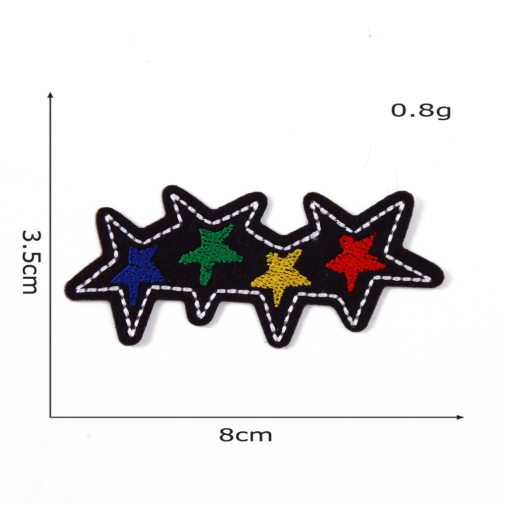 自粘补丁贴徽章五角星炫酷刺绣布贴服装配件羽绒服包包电脑绣花章 - 图2