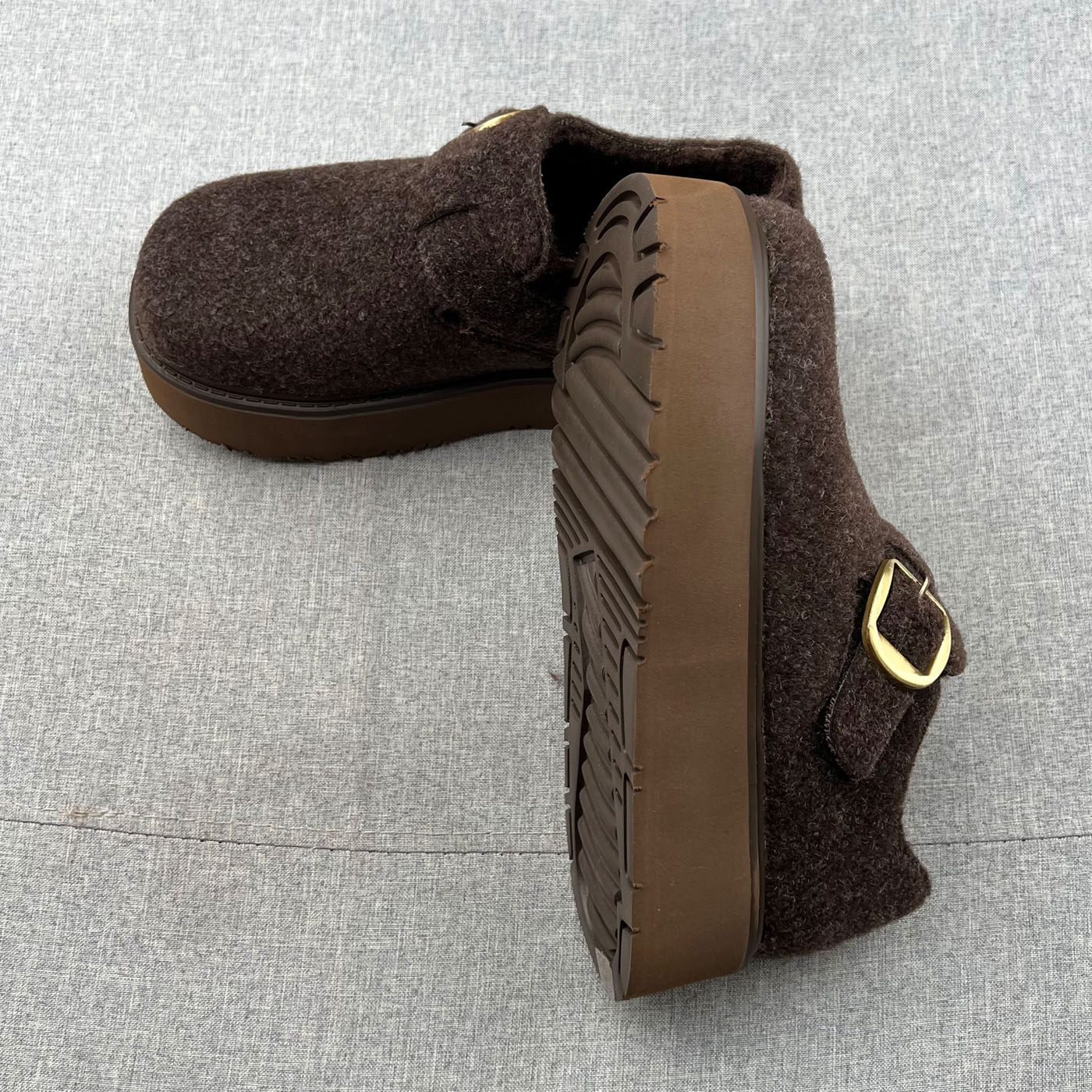 韩版呢子羊毛绒保暧魔术贴厚底增高勃肯鞋2025年冬款松糕底单鞋女,淘宝优惠券,粉丝福利购,淘宝优惠卷