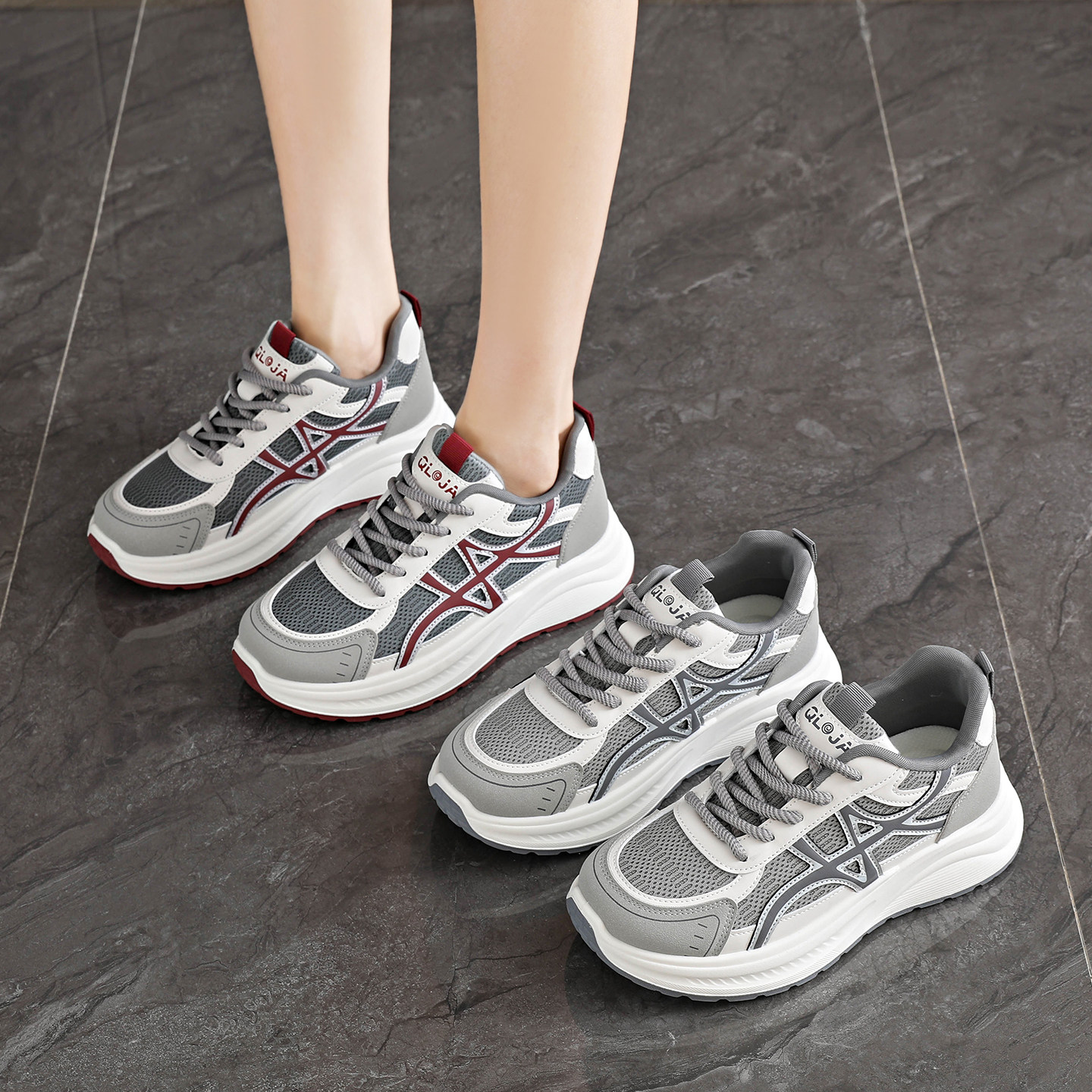 女鞋爆款压花皮面老爹鞋秋冬新款网红运动鞋轻便软底休闲百搭跑鞋,淘宝优惠券,粉丝福利购,淘宝优惠卷