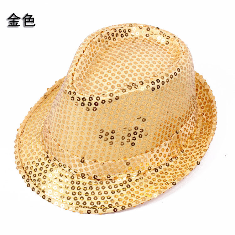 亮片礼帽幼儿爵士帽表演演出舞台舞蹈儿童节帽子成人黑色亮片礼帽,淘宝优惠券,粉丝福利购,淘宝优惠卷