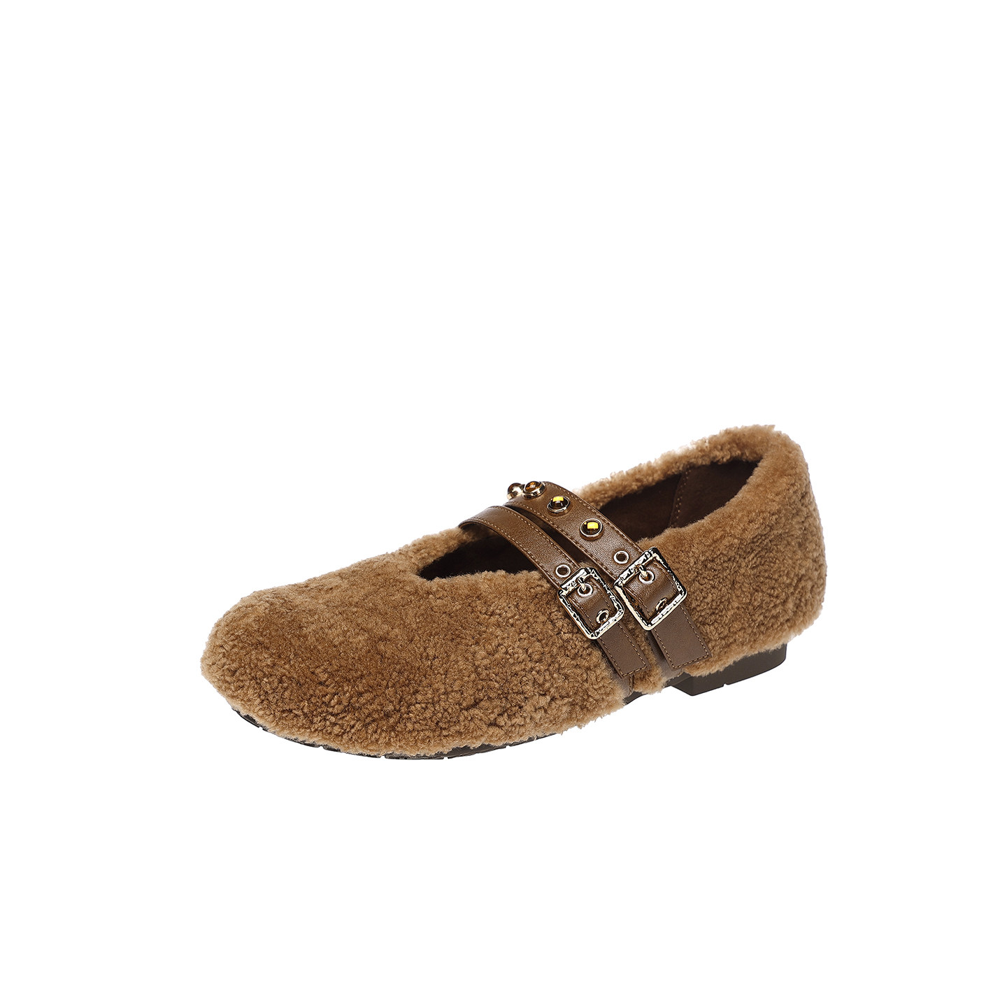 羊皮毛一体~超暖和羊羔毛毛鞋女2025冬新款一字带平底玛丽珍单鞋,淘宝优惠券,粉丝福利购,淘宝优惠卷