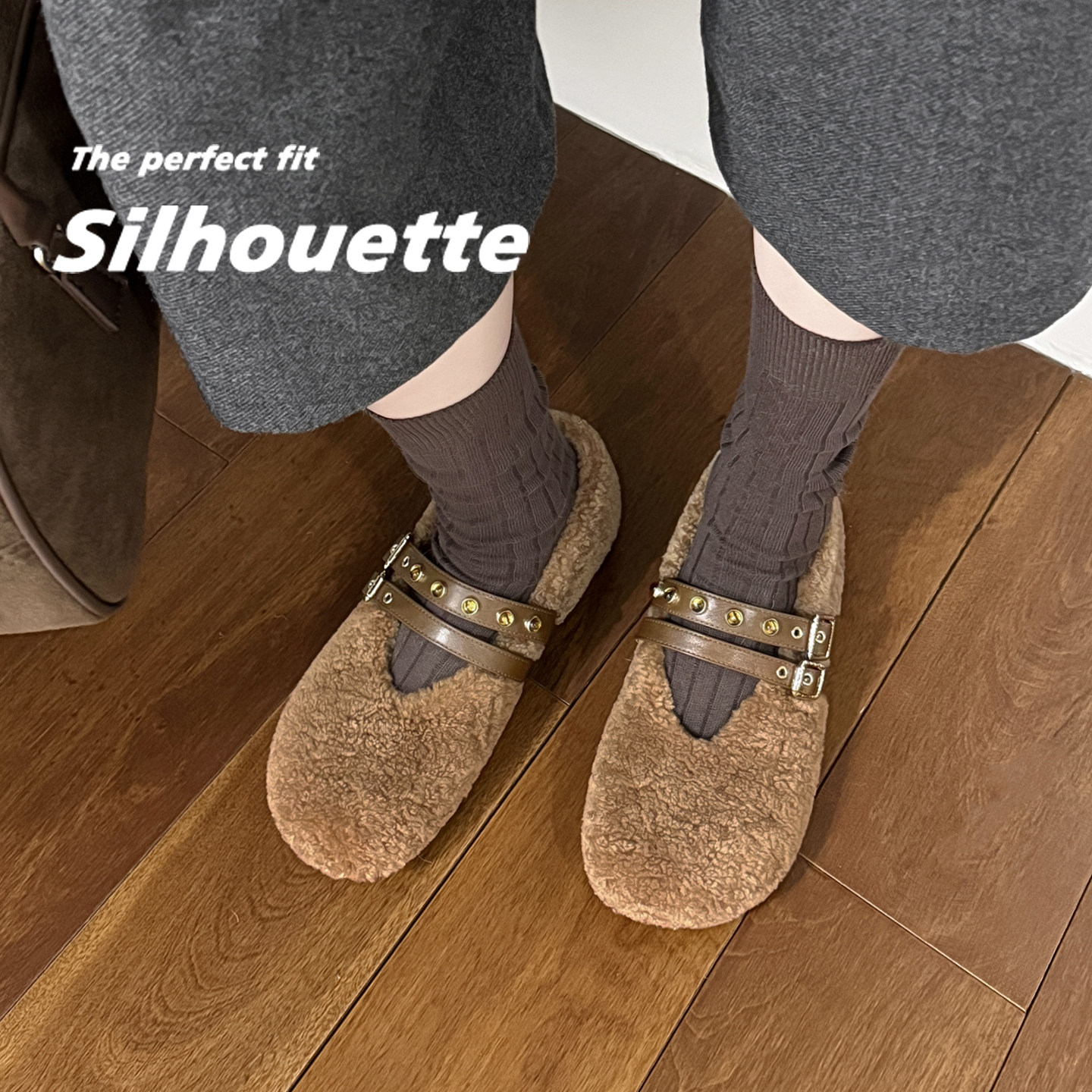 羊皮毛一体~超暖和羊羔毛毛鞋女2025冬新款一字带平底玛丽珍单鞋,淘宝优惠券,粉丝福利购,淘宝优惠卷