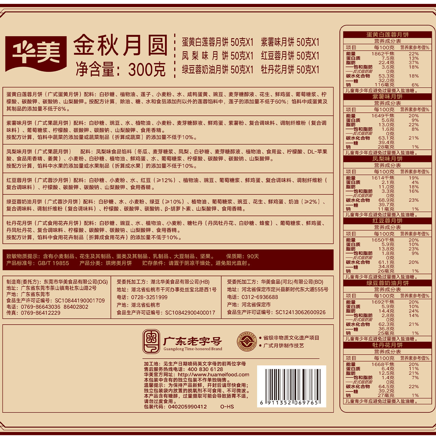 华美月饼礼盒装广式蛋黄莲蓉中秋节送人礼品团购广东特产2026新款