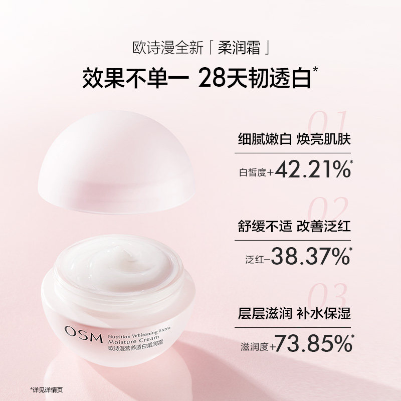 欧诗漫丝滑柔嫩霜补水保湿女烟酰胺 欧诗漫乳液/面霜