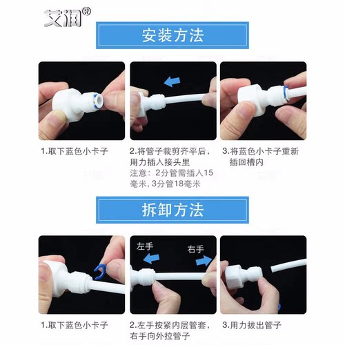 净水器2分3分快接接头转接头直头饮水机PE管配件活接4分6分内螺纹 - 图2