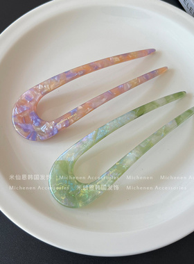 仙恩发簪醋酸法式U型头饰