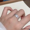 Pure silver solid open ancient hammer pattern new Chinese style December concentric circle stitching ring