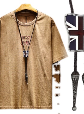 短袖原创设计风英国图腾吊坠现货