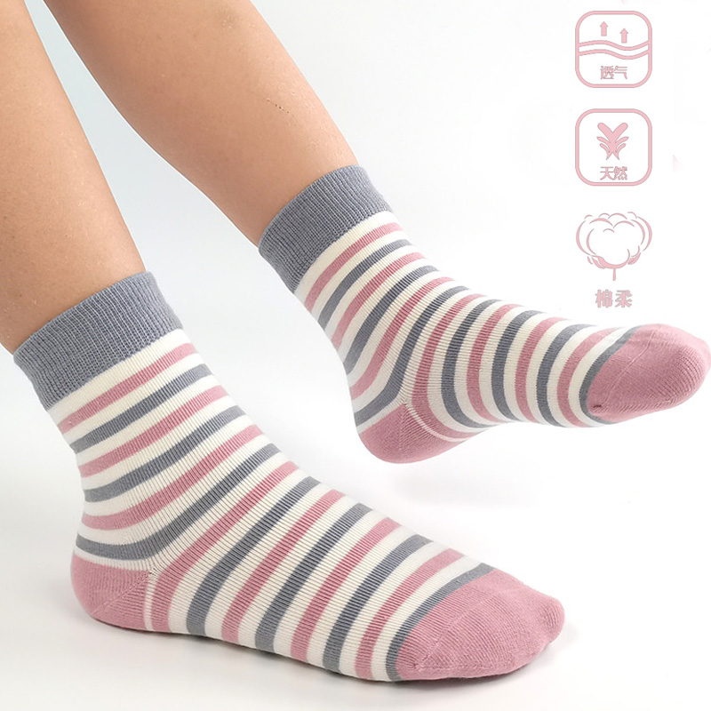 鹿人女童袜子纯棉春秋儿童运动吸汗防臭中小童男孩秋冬学生中筒袜 - 图2