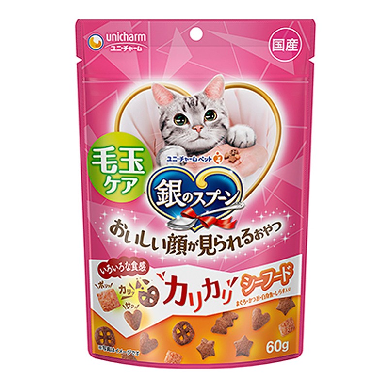 原装进口日本银勺猫零食猫咪洁牙洁齿饼干小鱼干营养增肥食品 60G