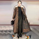 Chinese style jacquard trench coat for women loose mom coat