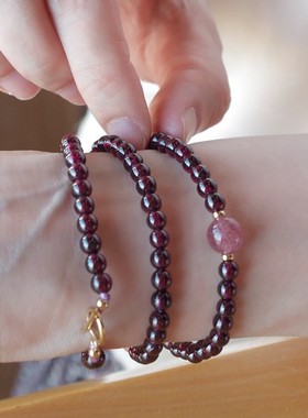 巴西紫牙乌石榴石纯天然毛衣链