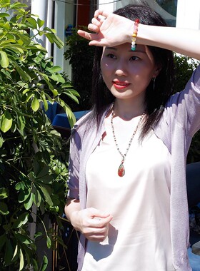 升级版和田玉红玛瑙翡翠多宝手串