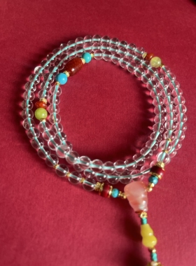 【西藏极乐寺出品】108颗白水晶金刚萨埵念珠藏式念珠原创