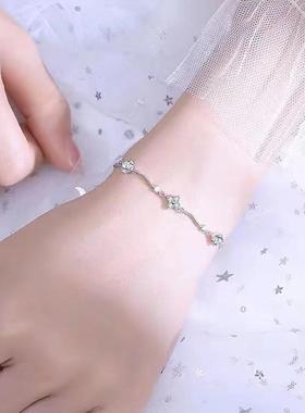 幸运四叶草手链女小巧百搭夏季必带手环简约气质森系学生闺蜜手饰