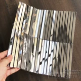 Трехмерная металлическая самоклеющаяся черная мозаика на стену из нержавеющей стали, в 3d формате, зеркальный эффект