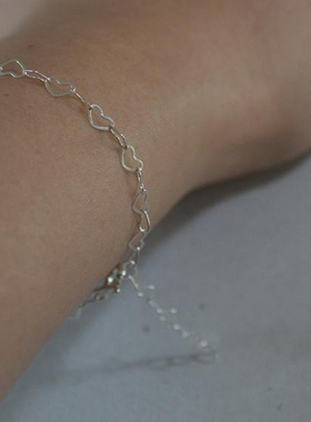 限时纯银爱心手链日韩甜美