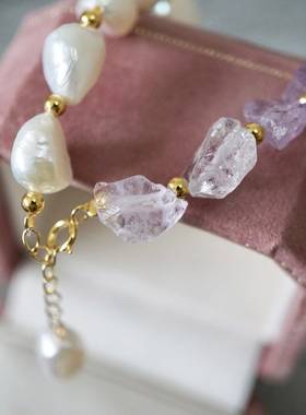 5A冰种紫水晶原石手串