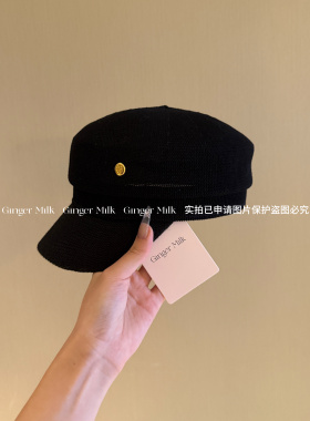 GingerM四季款 d家定制小金扣镂空编织报童帽百搭时髦韩洋气博主