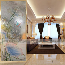 Set Up Relief Art Glass Screen Partition Wall Modern Light Lavish Toilet Dry Wet Zone Genguan Bifacial Steel