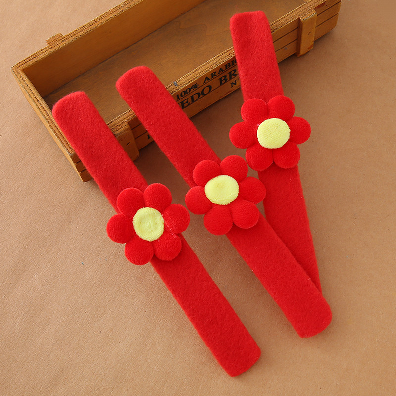 开学季送学生创意一朵小红花手环发圈儿童啪啪圈学生饰品幼儿园